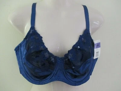 NUEVO CON ETIQUETAS SUJETADOR DELTA BURKE 42D AZUL ZAFIRO LENTEJUELAS SEXY CON AROS COPA SUAVE SUJETADOR Foto 1 de 4