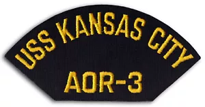 US Navy AOR-3 USS Kansas City Replenishment Oiler Cap Patch Bügelbild - Bild 1 von 1