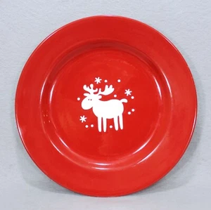 Waechtersbach Red Christmas Emma Moose Reindeer Dinner Plate 11 inch Germany - Picture 1 of 3