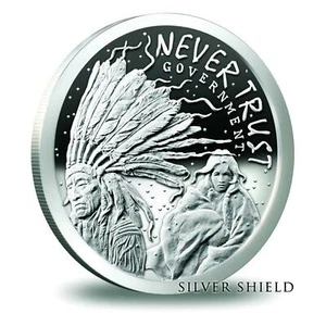 1oz 2014 Never Trust Government Proof Heidi Wastweet 999 Silver Shield 1000 AG - Bild 1 von 24