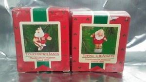 1986 Hallmark Touch Down & Santa Tipping The Scales Weight Scale Ornament VGUC - Picture 1 of 1