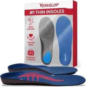 Envelop Ultra Thin Insoles for Men and Women - High Arch Support Insoles for Fla - Picture 1 of 8