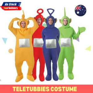 Adult Jumpsuit Teletubbies Party Fancy Dress Up Unisex Outfit Halloween Costume - Picture 1 of 7