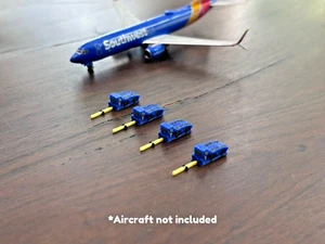 Accesorios de aeropuerto modelo 1:400 - Juego de 4 remolcadores pushback (azul) impresos en 3D - Imagen 1 de 9