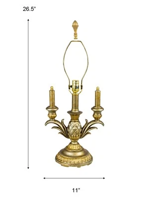 258 - DALE TIFFANY METAL LAMP BASE (REC-16" FABRIC SHADE ) - Image 1 of 4