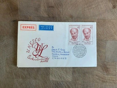 CZECHOSLOVAKIA 1970 FDC UNESCO LENIN RUSSIAN COMMUNIST LEADER STAMPS ON REVERSE - Image 1 of 2
