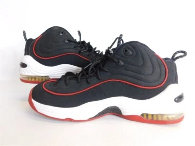 Nike Men's AIR PENNY 2 Black/Red/White Colorway Sneakers, 2016, 333886-002, 9M - Image 1 of 4