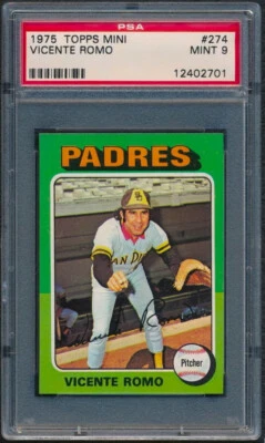 ⚾1975 TOPPS Mini VICENTE ROMO #274 PSA 9 MINT - Image 1 of 2