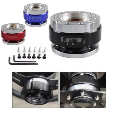 MOMO Black Carbon Fibre Steering Wheel Quick Release Hub Adapter Snap Boss Kit - Image 1 of 4