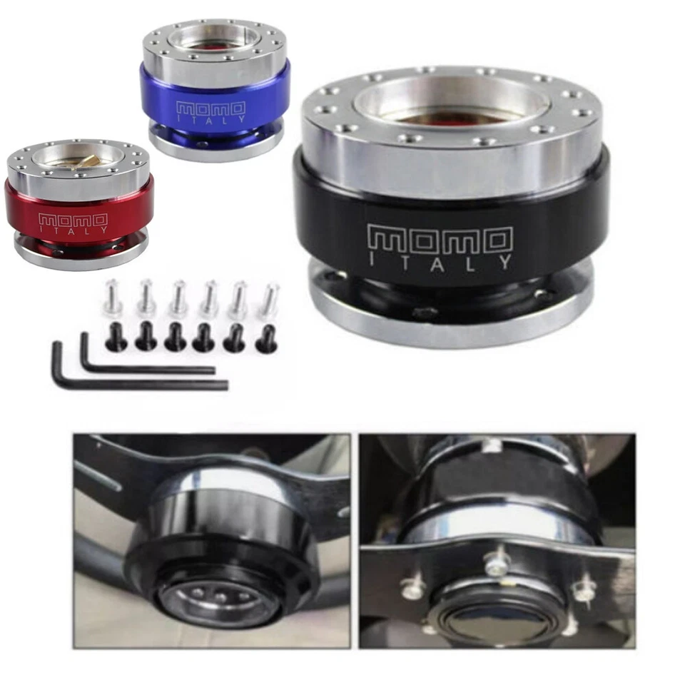 MOMO Black Carbon Fibre Steering Wheel Quick Release Hub Adapter Snap Boss Kit - Image 1 of 4