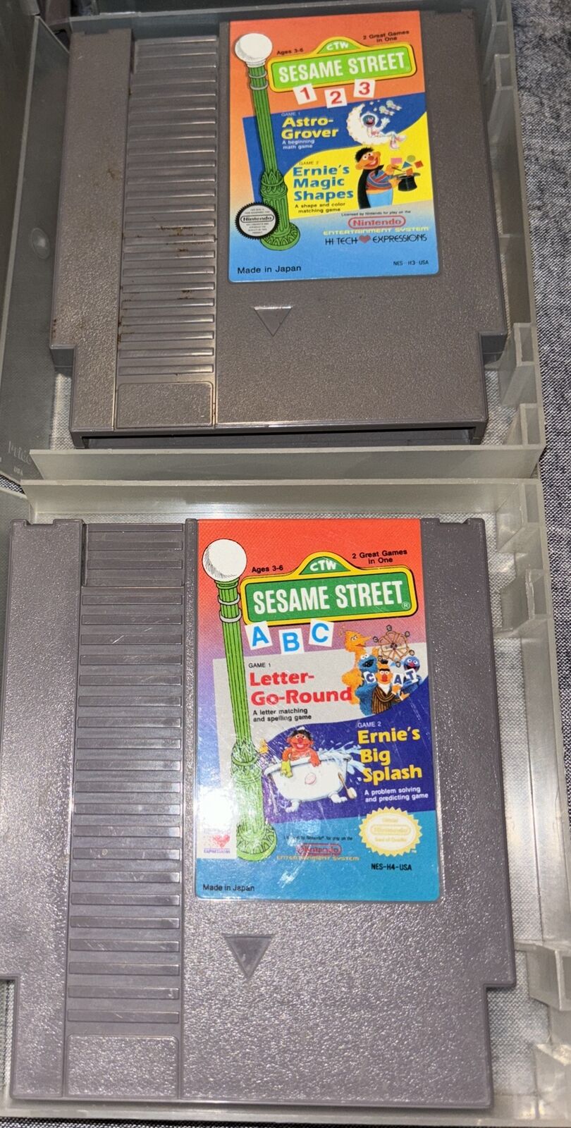 Vintage 1989 Sesame Street 123 & ABC Nintendo NES