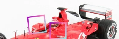 Espejos retrovisores de repuesto escala 1:18 Ferrari 2002 Era Schumacher f1 coche repuestos Foto 1 de 4