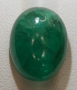 Big green emerald cabochon - loose natural Beryl gemstone 12.80 CTS - Bild 1 von 10