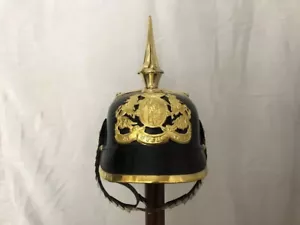 medieval Prussian Officer Pickelhaube Leather Helmet : Prussian Artillery - Picture 1 of 3