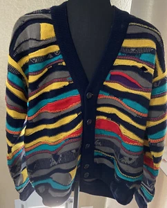 Vintage 90s Coogi Australia Cotton Knitted Cardigan Sweater Men's Size Medium (9 - Picture 1 of 9