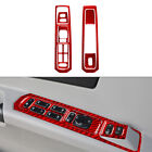 Red Carbon Fiber Front Window Lift Control Cover Trim For Cadillac CTS 2003-2007