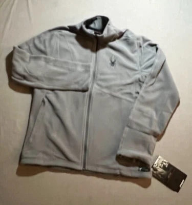 Chaqueta polar Spyder adulto gris medio manga larga cremallera completa tejido sudadera para hombre Foto 1 de 4