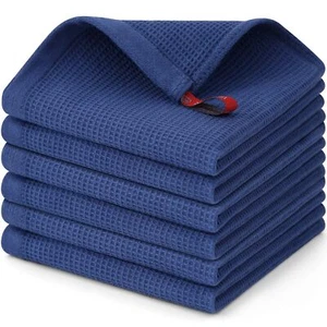 100% Cotton Dish Cloths - Waffle Weave Soft and Absorbent Dish Towels - 6 Pac... - Picture 1 of 8
