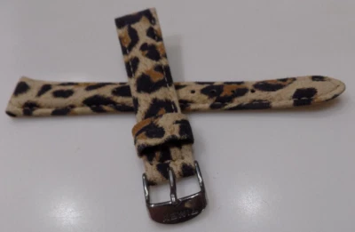 New Timex Faux LEOPARD Genuine Embossed Leather 16mm Regular Watch Band Strap - Image 1 of 4