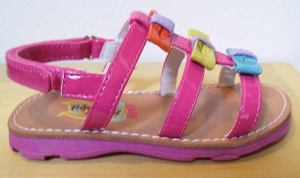 Niñas Rachel Jazlyn Rosa Naranja Amarillo Azul Arco Sandalias Zapatos Talla 7  Foto 1 de 3