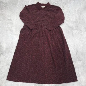 Eddie Bauer vintage 90s corduroy button down floral boho dress 18 Red prairie - Picture 1 of 11