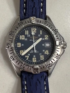 BREITLING Colt Stainless Steel Blue Dial Quartz Men's Watch - Picture 1 of 8