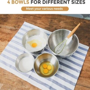 YANXUAN Ciotole di Miscelazione in Acciaio Inox - Set di 4 Ciotole di Nidificazione per Salvaspazio - Foto 1 di 5