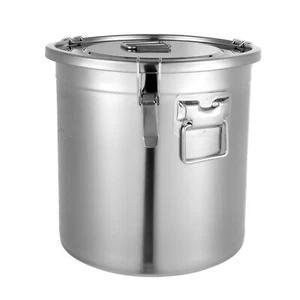 Bidone ermetico in acciaio inox 33L secchio portaoggetti cucina contenitore alimenti secchi - Foto 1 di 12
