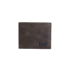 Guess - Men's Leather Credit Card RFID Billfold Wallet with Valet, Brown
