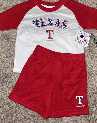 TEXAS RANGERS MLB 2-Piece Set Tshirt Shorts Baseball Baby Sz 3T Cover