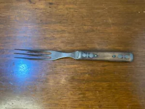 Antique 1800's Primitive Civil War Era 3 Tine Prong Wood Handled Fork - Picture 1 of 7