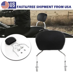 Fits For 15-2020 Harley FLRT FreeWheeler Black Detachable Sissy Bar Pad Backrest - Picture 1 of 16