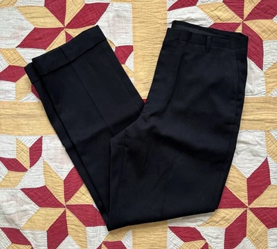 Vestido de lana vintage años 60 pantalones lazo caído negro 32x30" Foto 1 de 4