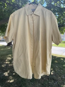 Camisa abotonada Banana Republic amarilla pálida para hombre talla 18 18 1/2. Algodón - Imagen 1 de 6