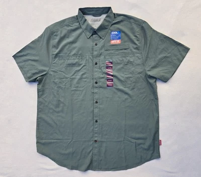 Camisa Coleman Para Hombres XL Verde Manga Corta Pesca Sol UPF 50 Cool+ Tecnología Foto 1 de 4