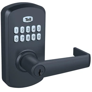Commercial Electronic Keypad Lock with Cortland Lever Matte Black - Picture 1 of 5