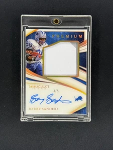 Barry Sanders 2020 Panini Immaculate Collection Premium Jumbo Patch Auto /5 - Picture 1 of 2