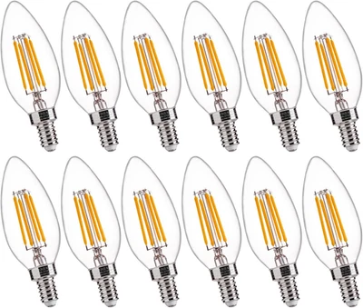 FLSNT B11 E12 LED Candelabra Bulbs 60W Equivalent, Dimmable LED Candle Light Bul - Image 1 of 4
