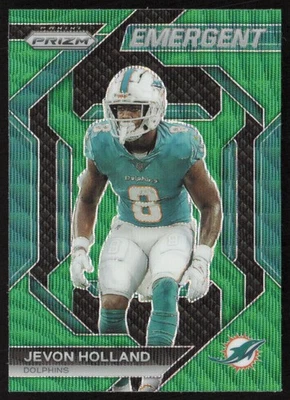 2023 Panini Prizm Emergent Prizms Green Wave Jevon Holland #H-12 Miami Dolphins - Image 1 of 2