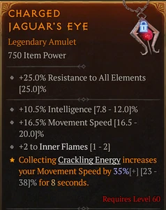 💥DIABLO 4💥SEASON 10💥Amulet💥Inner Flame + Intelligence + Movement Speed - Picture 1 of 1