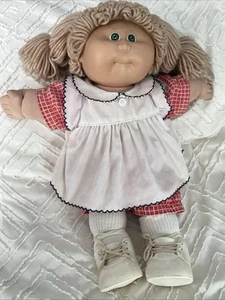 Vintage 1985 Cabbage Patch Kids Doll Coleco Green Eyes Outfit With Shoes Socks - Picture 1 of 22