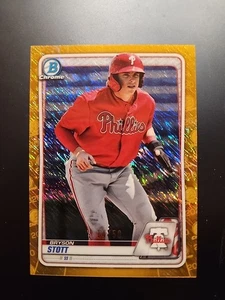 Bowman Chrome Prospects Gold Refractor 2020/50 Bryson Stott Shimmer Phillies radiocontrol - Imagen 1 de 5