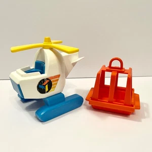 Helicóptero de rescate Fisher-Price Little People #635 de colección con cesta 1978 - Imagen 1 de 10