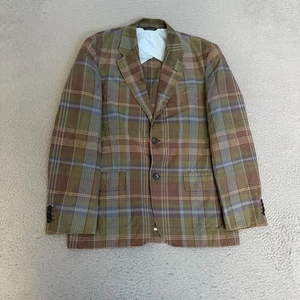 Banana Republic Blazer Herren Größe 38 S kariert Baumwolle Leinen *FLECKEN - Bild 1 von 10