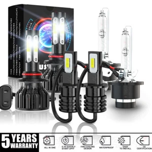 For infiniti I35 2002 2003 2004 Headlights+Fog Light Bulbs 6500k 9005+D2R+H3 - Picture 1 of 16