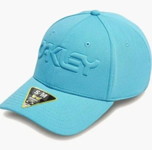 OAKLEY 6 Panel Stretch Hat Embossed Men Cap 912208 Bright Blue S/M 56cm L/XL 58 - Picture 1 of 7