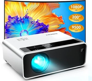 Video Projector 7500 Lumens 1080P LED Mini Home Theater Cinema Projector 9500L - Picture 1 of 8