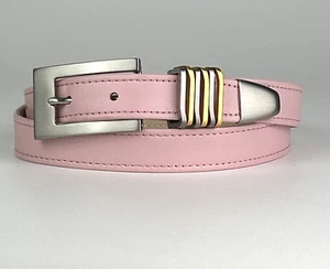 B.B. Simon BELT by Simon 38" / Pink Leather / Gold and Silver Tone / Large - Picture 1 of 13