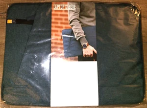 Case Logic 15.6" Huxton Laptop Sleeve, blue padded fabric w zipper, outer pocket - Picture 1 of 8