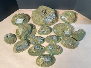 wargaming terrain 15 piece set rocky grasslands custom warhammer bolt action d&d - Picture 1 of 9